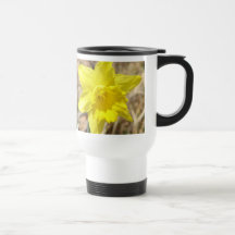 Yellow Daffodil Flowers Plastic Travel Mug