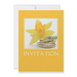 yellow daffodil spring wedding invitation