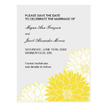 Yellow Dahlia on Grey Postcards