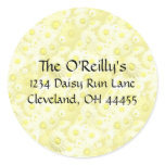 Yellow Daisies Address Labels Round Sticker