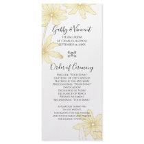 Yellow Daisies Wedding Program Personalized Rack Card