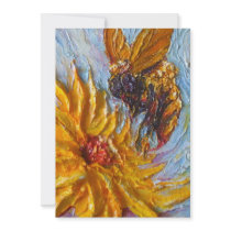 Yellow Daisy & Bee Invitation