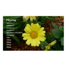 Yellow Daisy Business Card Template