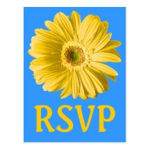 Yellow Daisy Flower RSVP Or Custom Postcard
