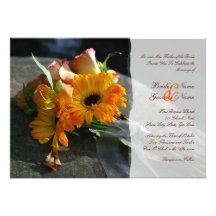Yellow Daisy Flowers Wedding Invitation