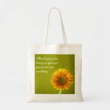 Yellow Daisy Gerbra Flower Wedding Favour Bag