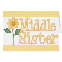 Yellow Daisy Middle Sister Greeting Card