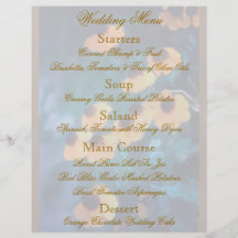 Yellow Daisy Wedding Menu Flyer