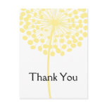 Yellow Dandelion Flower Thank You Postcards 2