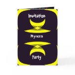 Yellow Dark birthday Party Invitation cards