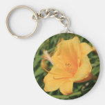 Yellow Daylily Flower Keychain