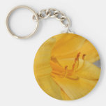 Yellow Daylily Flower Keychain
