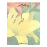 Yellow daylily letterhead template