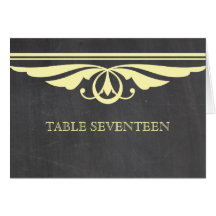 Yellow Deco Chalkboard Table Number Card