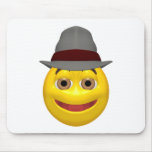 Yellow detective smiley face mouse mat