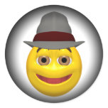 Yellow detective smiley face stickers