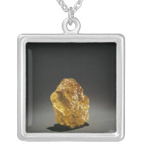 Yellow diamond in the rough necklaces