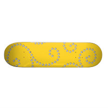 Yellow diamond swirls custom skateboard
