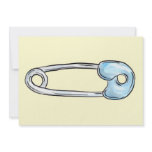 Yellow diaper pin shower invitation