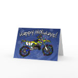 Yellow Dirt Bike Christmas Card