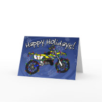 Yellow Dirt Bike Christmas Card