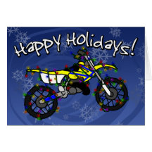 Yellow Dirt Bike Christmas Card