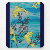 Yellow Dolphins mousepads
