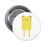 Yellow Double Popsicle Pinback Button