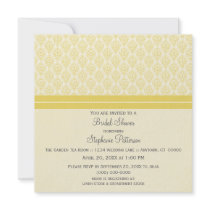 Yellow Dramatic Damask Bridal Shower Invite