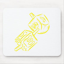 Yellow Dreidel Mousepad