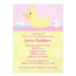 Yellow Duck 5x7 Baby Shower Invitation - Pink invitations