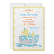 Yellow Duck in Tub Baby Shower Invitation