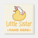 Yellow Duck Little Sister Refrigerator Magnets