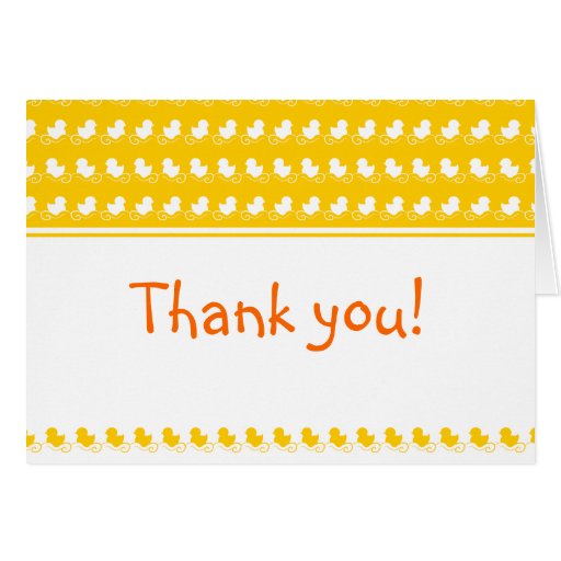 yellow ducky row baby shower thank you card
