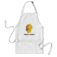 Yellow Easter Chicken with ribbon Aprons