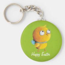 Yellow Easter Chicken with ribbon Keychains