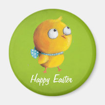 Yellow Easter Chicken with ribbon Magnets