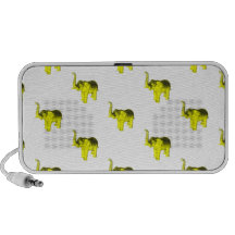 Yellow Elephant Pattern Travel Speaker