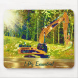 Yellow Excavator Power Shovel Art Mousepad