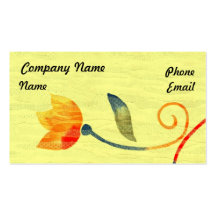 Yellow Fabric with Orange Flower Business Card Templates