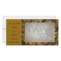 Yellow Fallen Leaves Save the Date Photo Card