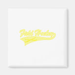 Yellow Field Hockey Magnets