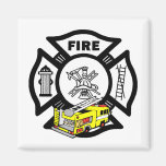 Yellow Fire Truck Magnets