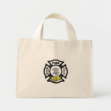 Yellow Fire Truck Rescue Canvas Bag