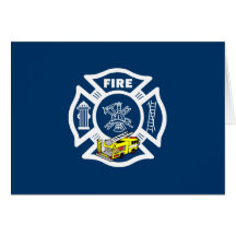 Yellow Fire Truck Rescue Card