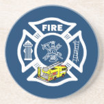 Yellow Fire Truck Rescue Coasters