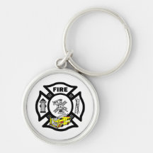 Yellow Fire Truck Rescue Keychains