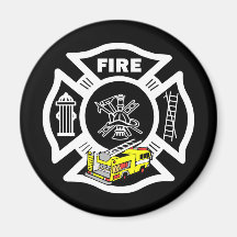 Yellow Fire Truck Rescue Magnets