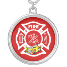 Yellow Fire Truck Rescue Custom Necklace