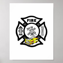 Yellow Fire Truck Rescue Print